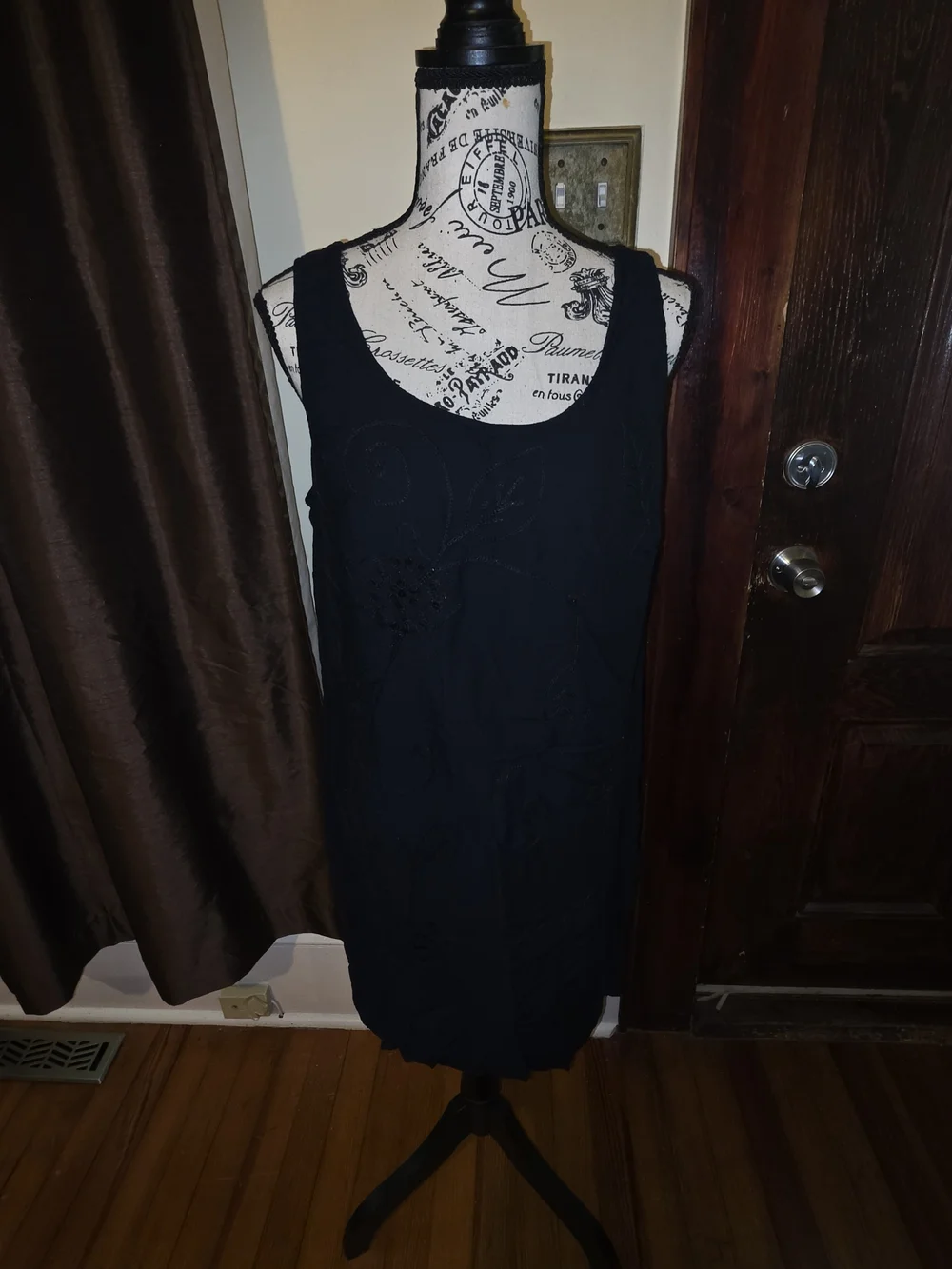 KR Beach Black Shift Dress/ Cover Up Large